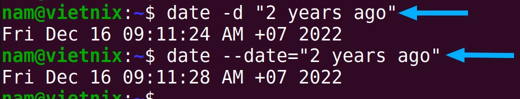Cách hiển thị ngày giờ bằng cách sử dụng lệnh date trong Linux 30 Lấy ngày trong quá khứ từ chuỗi