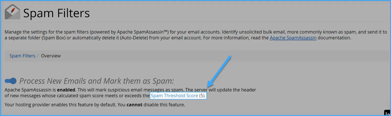 Cách Kích hoạt Spam Filters, thiết lập điểm đánh giá spam