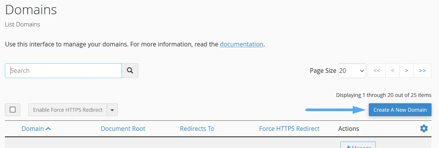 bước 2 tạo Addon Domain trong addon domain