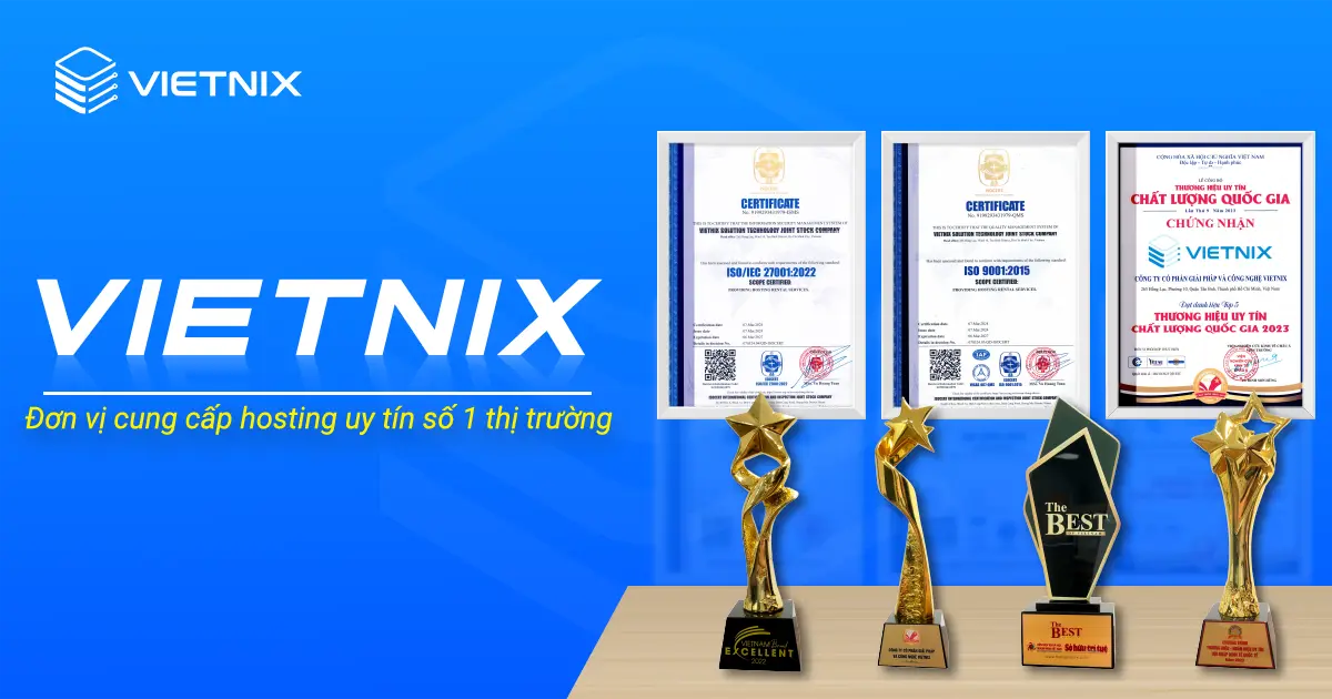 VIetnix là nhà cung cấp hosting uy tín hàng đầu thị trường