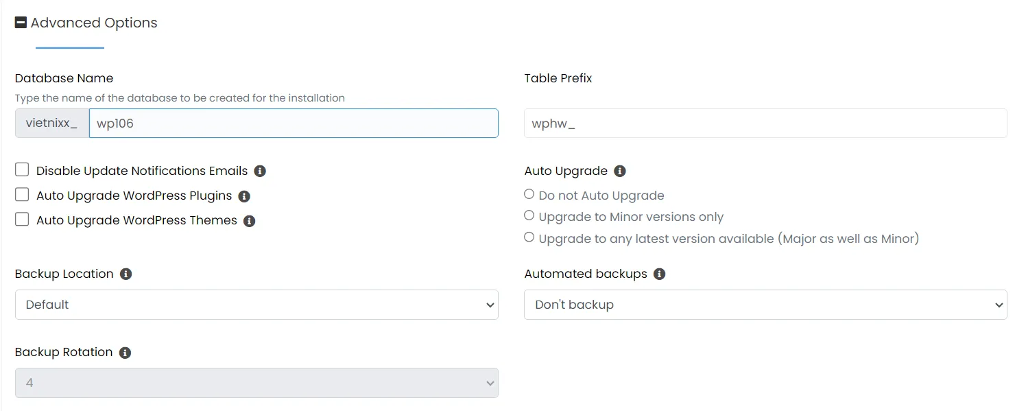 Tạo Database cho WordPress
