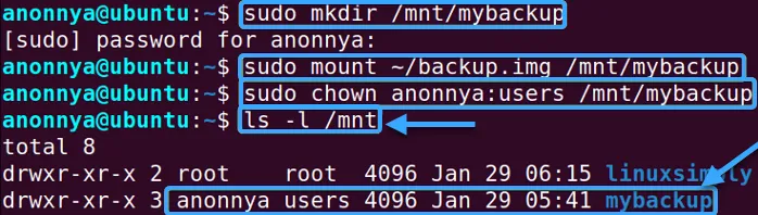 Điểm mount cho hệ thống file mới đã được tạo