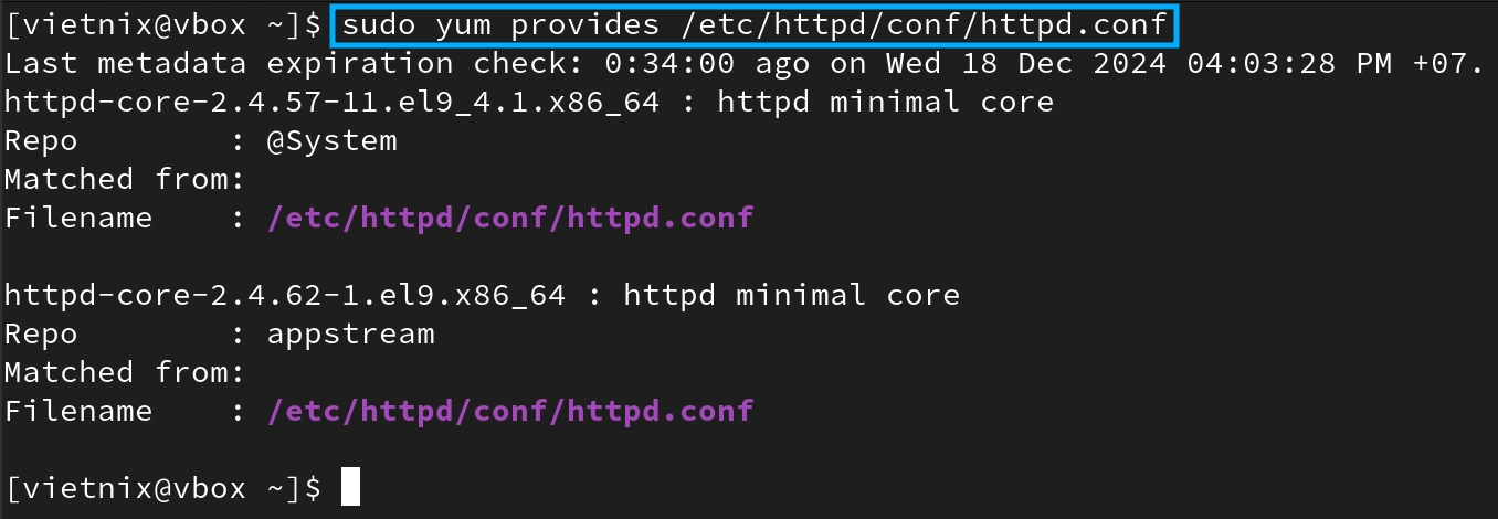 Tìm kiếm một file trong các package
