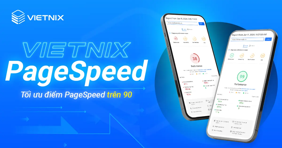 Công nghệ Vietnix PageSpeed giúp điểm PageSpeed đạt trên 90