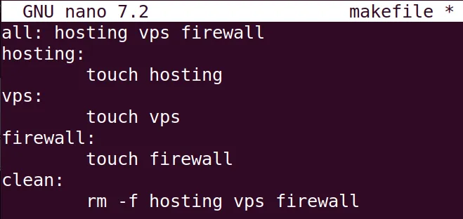 Đặt mục tiêu vào makefile