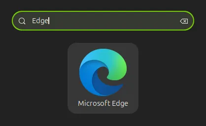 Tìm Edge trên menu ứng dụng