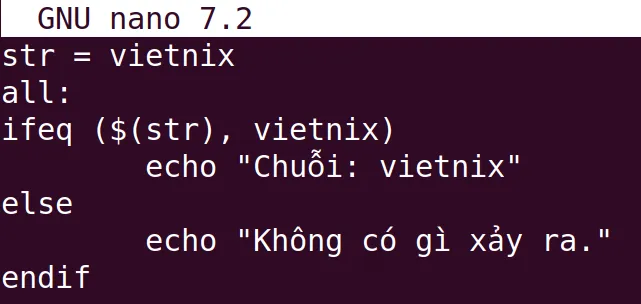 Cú pháp mệnh đề if else trong makefile