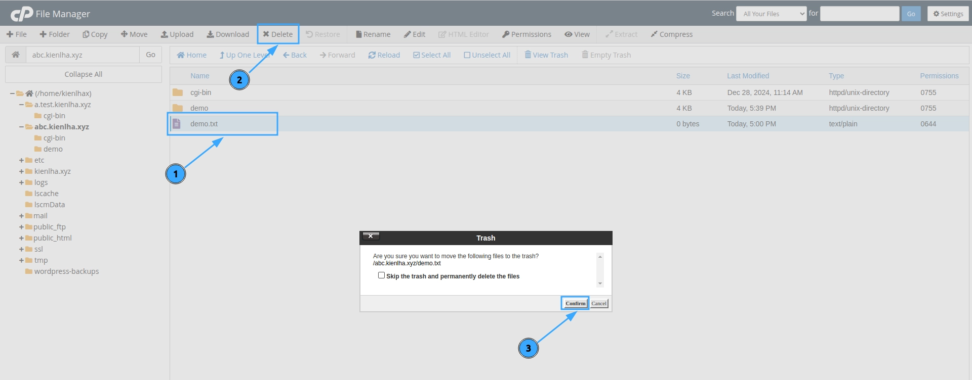 Xoá file và thư mục