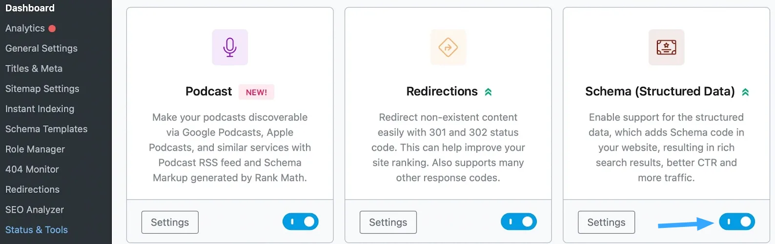Bật module Schema (Structured Data)