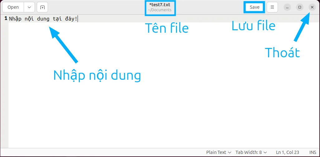 File test7.txt đã được tạo với nội dung bên trong