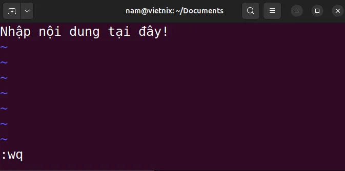 Lệnh đã tạo ra file test8.txt với nội dung bên trong