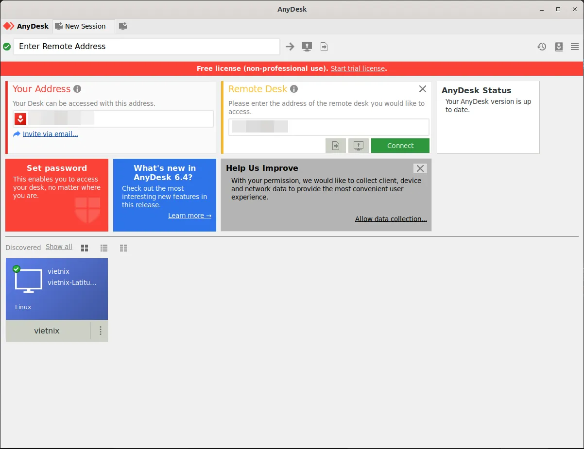 Giao diện AnyDesk