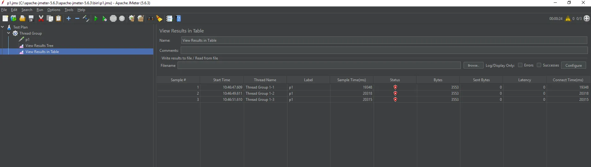 Giao diện sau khi cài đặt apache JMeter trong Linux