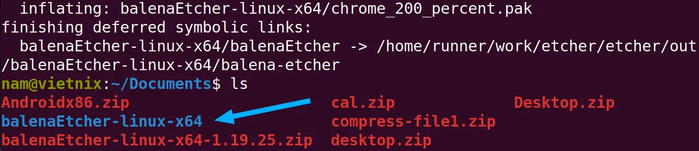 File zip đã được giải nén
