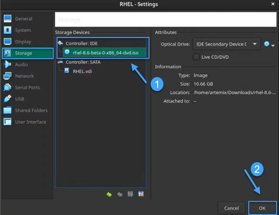 Tải file ISO RHEL vào máy ảo