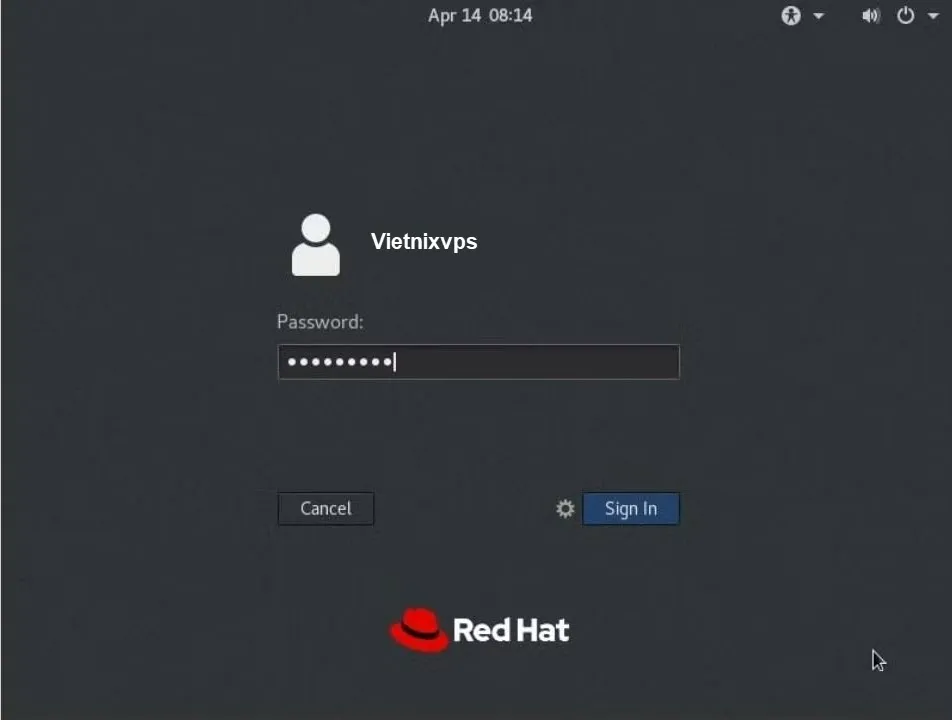 Đăng nhập để sử dụng Red Hat Enterprise Linux