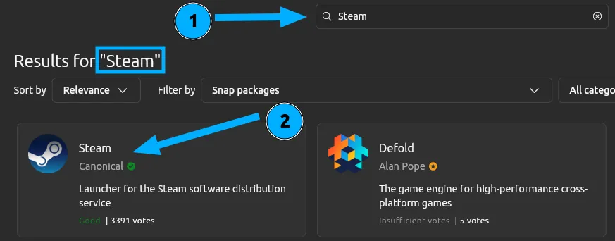 Tìm kiếm Steam