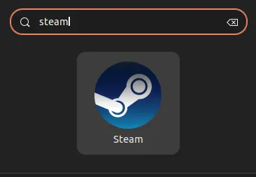 Tìm kiếm Steam trên menu