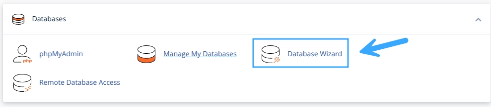 Chọn Database Wizard