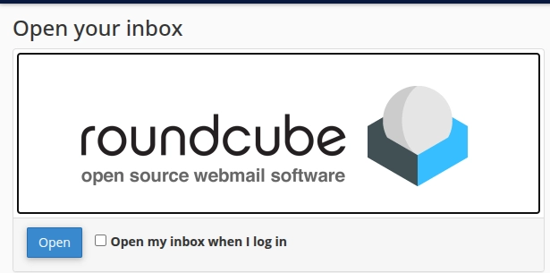 Nhấn Open để truy cập Webmail