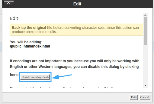 Disable Encoding Check