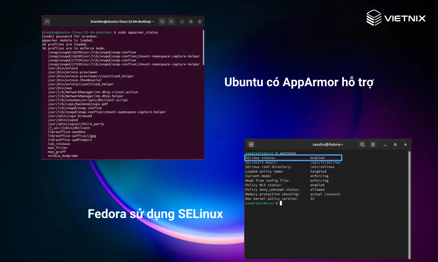 Khả năng bảo mật của Fedora và Ubuntu