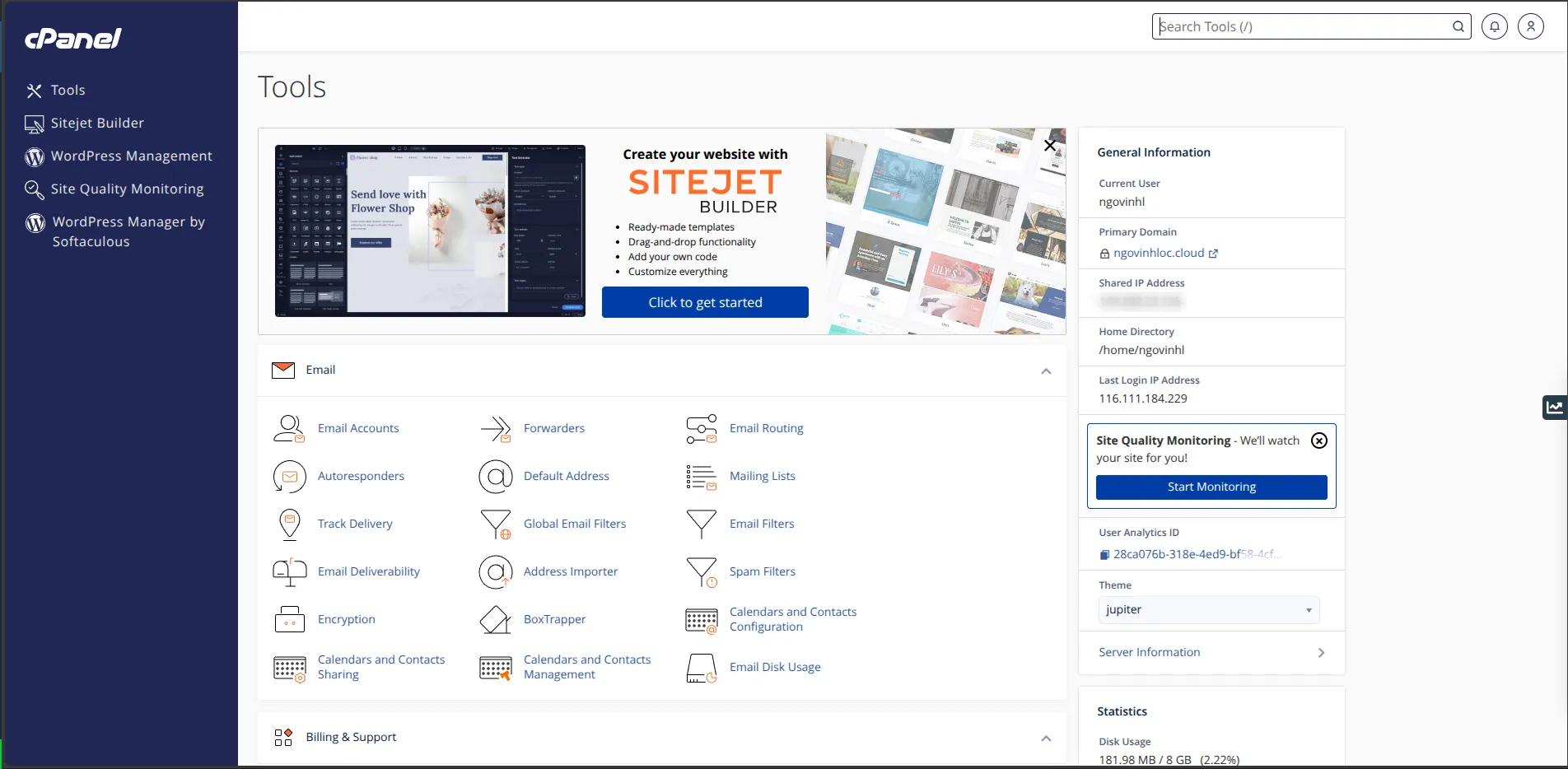Giao diện cPanel
