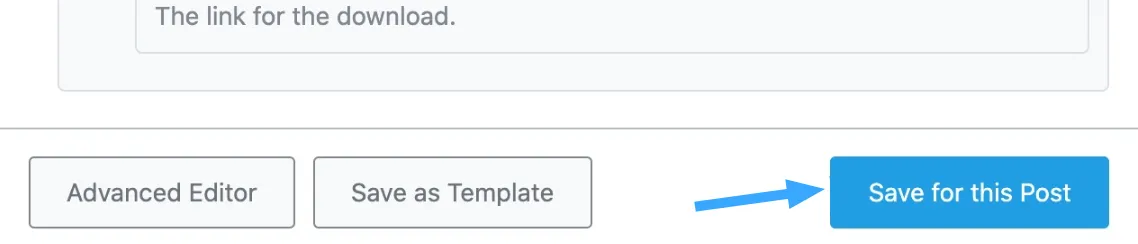 Chọn Save for this Post sau khi hoàn tất các thông tin