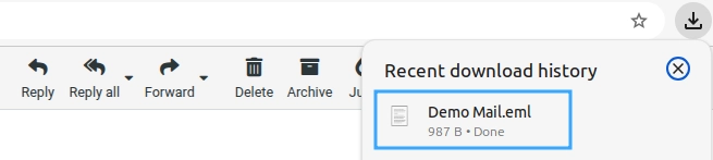Export mail thành công