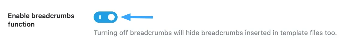 Bật Breadcrumbs
