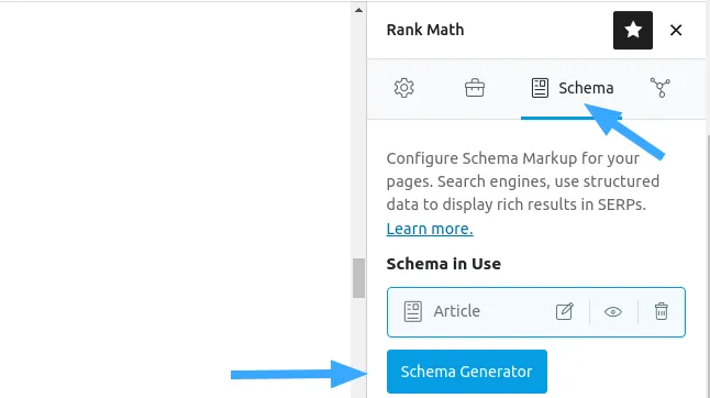 Mở Schema Generator