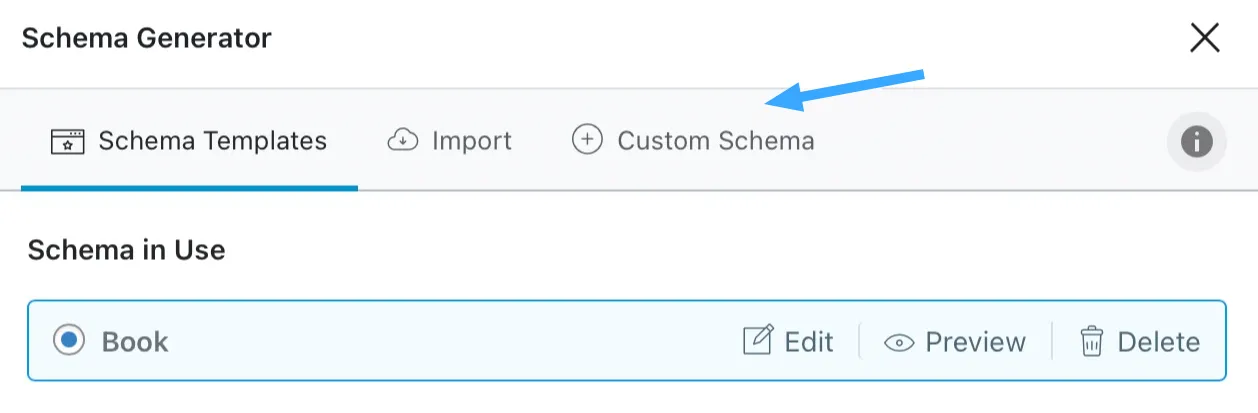 Điều hướng đến Custom Schema