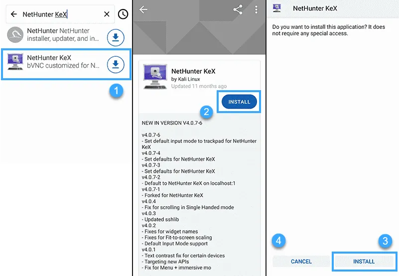 Kiểm tra bảo mật bằng cách cài đặt Kali Linux NetHunter trên android 29 Cài đặt Kali Linux NetHunter KeX trên android