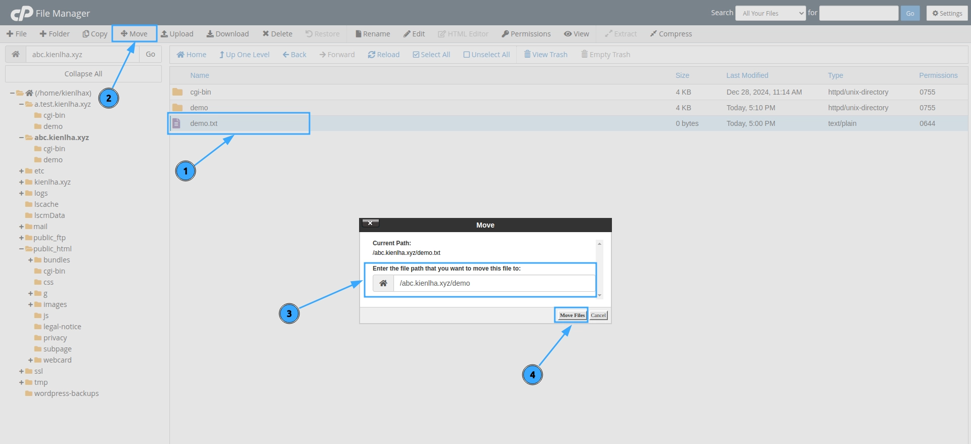 Di chuyển file và thư mục