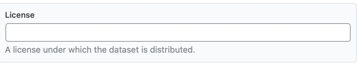 Thêm License cho Dataset
