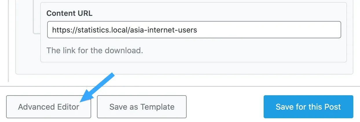 Thêm bằng Advanced Editor