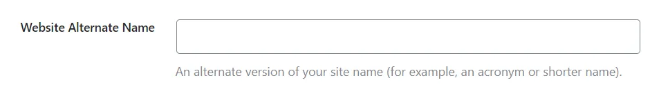Điền tên thay thế của trang web