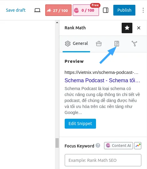 Truy cập vào Schema Setting