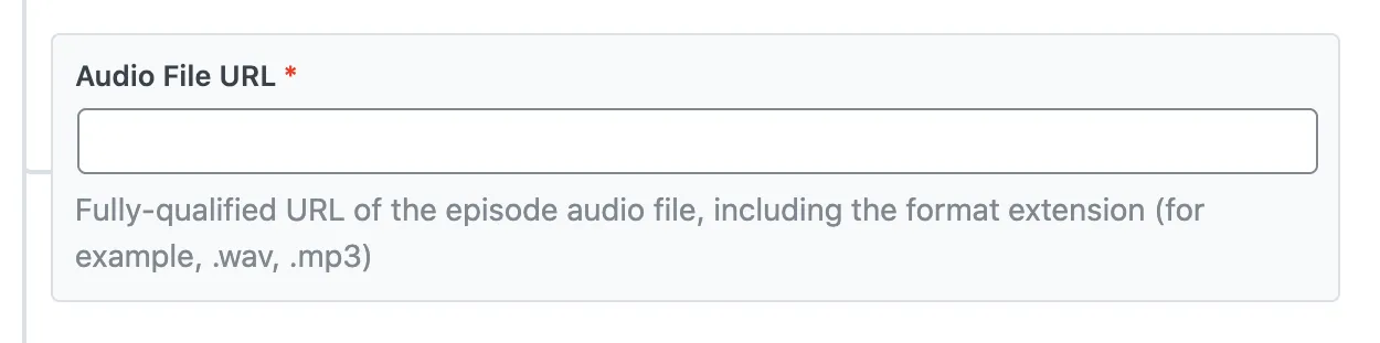 URL file âm thanh của tập podcast