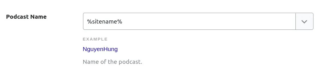 Điền tên của Podcast