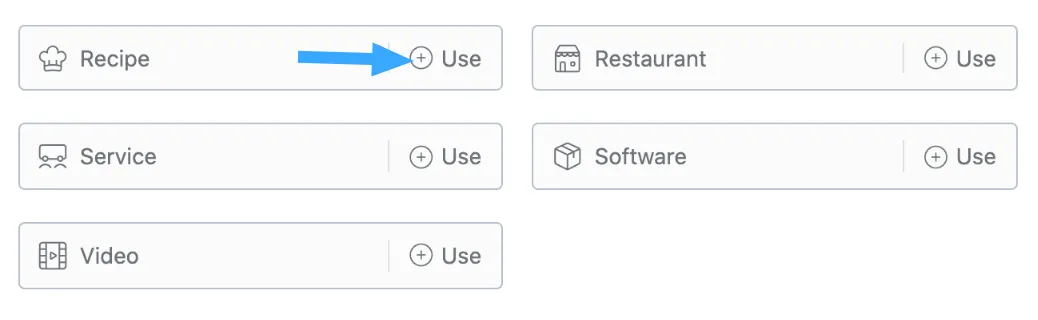 Các tùy chọn trong Schema Builder