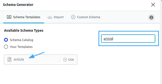 Thêm thanh tìm kiếm trong Schema Generator