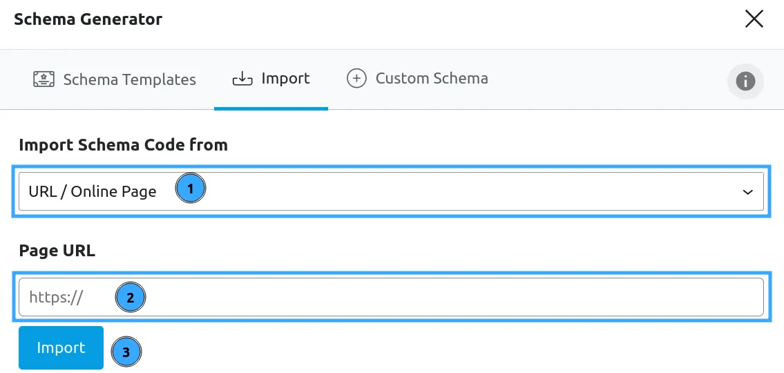 Nhập code schema từ URL/trang trực tuyến