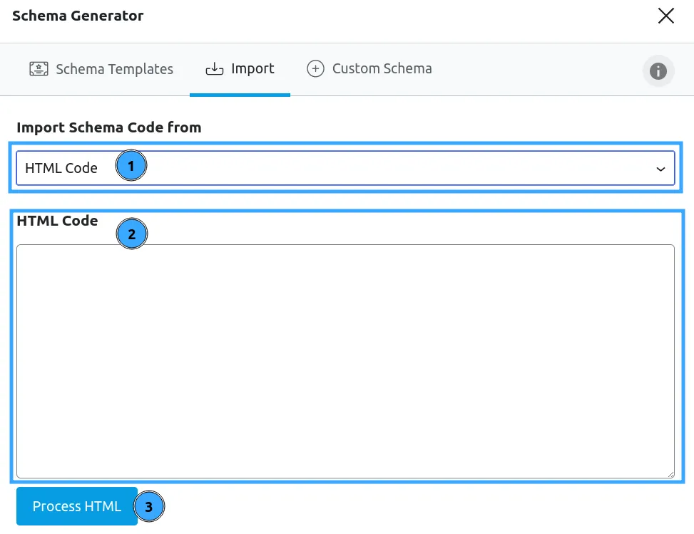 Nhập code schema từ code HTML