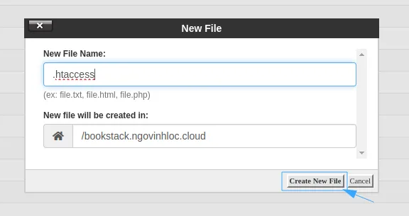 Tạo file .htaccess
