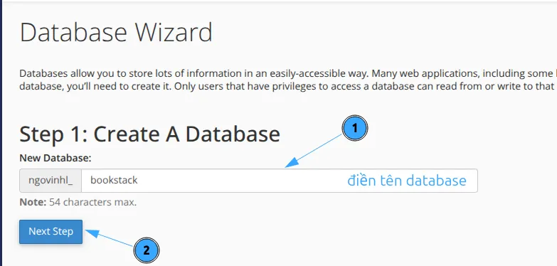 Tạo database