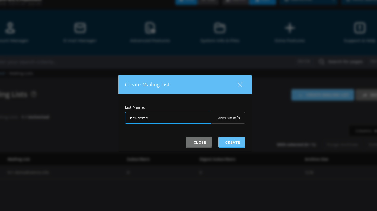 Tạo Mailing List trên DirectAdmin