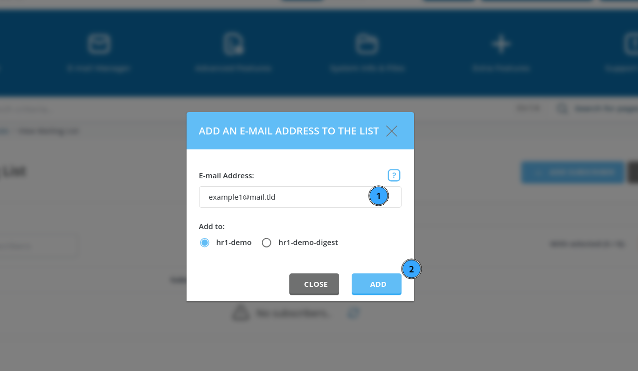Thêm User vào Mailing List thành công