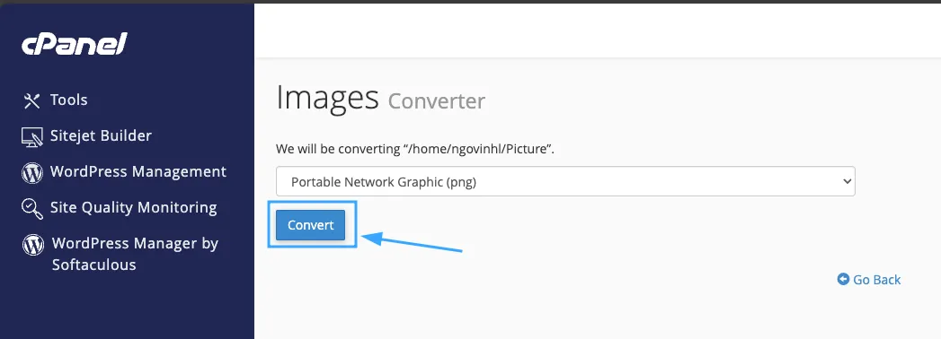 Nhấn Convert