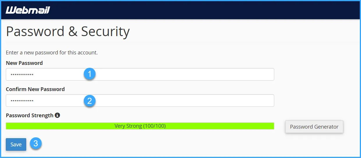 Thực hiện thay đổi mật khẩu trên Webmail